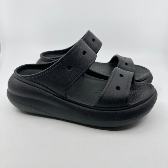 Crocs Unisex Black Clog Slip On Sandal Black M7 W9 Rubber Water Shoe Open Toe - Picture 1 of 6